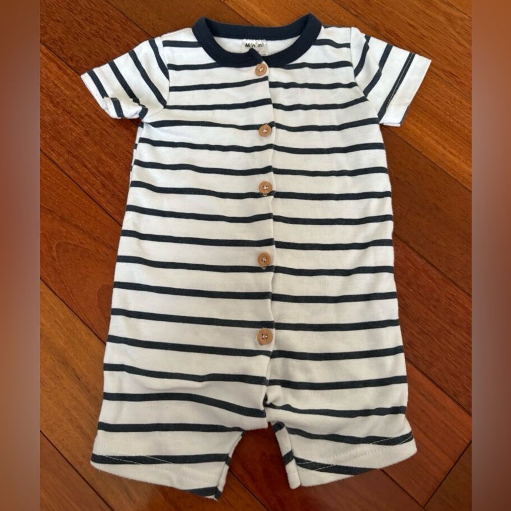 Black and White Bodysuit with Classic Stripes